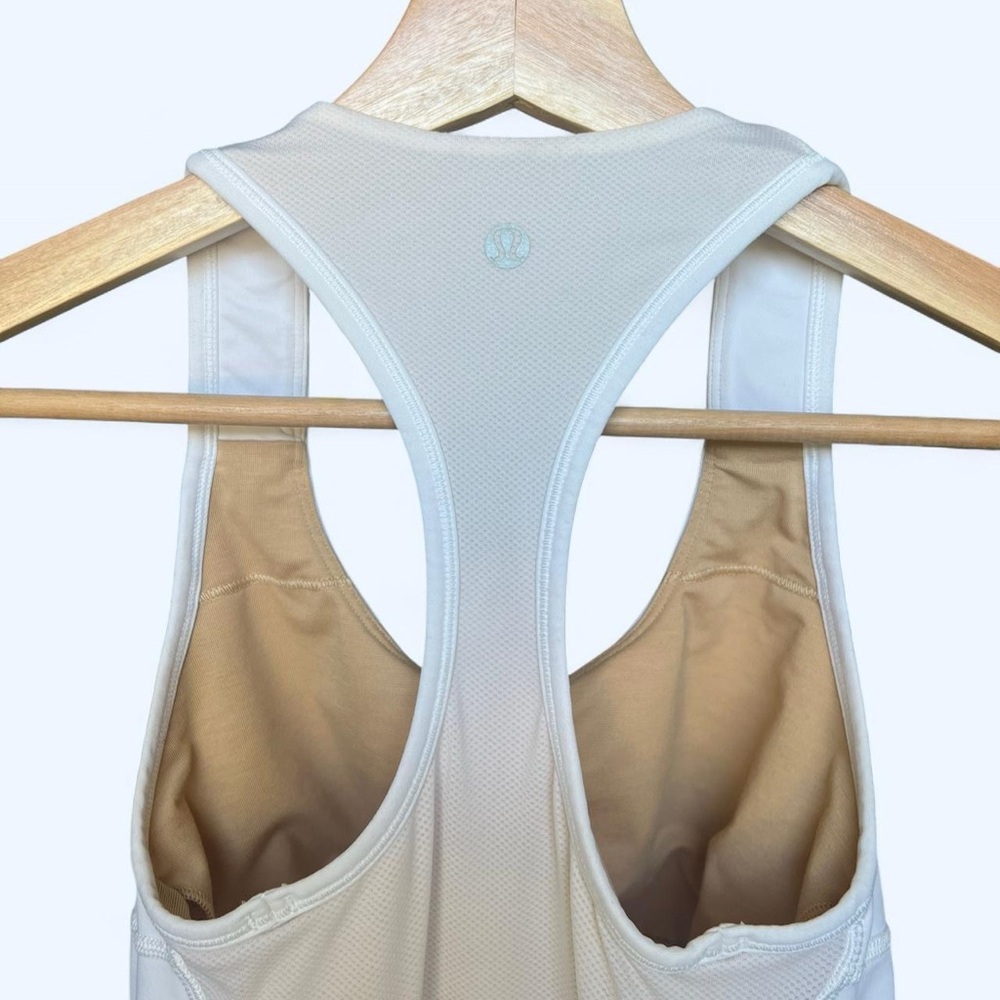 Lululemon White Power Y Tank with Built-In Bra Classic Racerback Size 4 - Picture 3 of 5